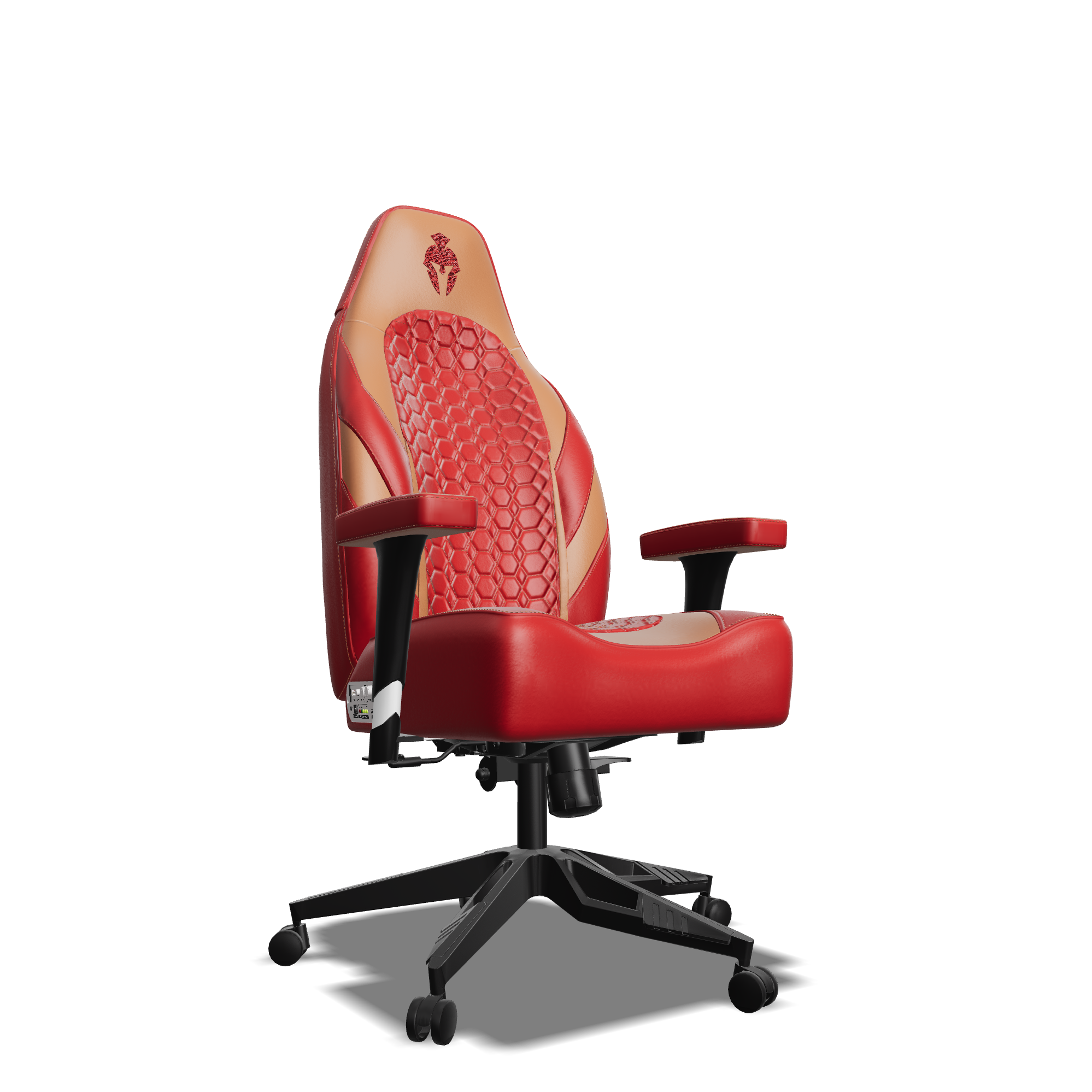 Brown and red Custom Haptic Feedback Gaming Chair Side View