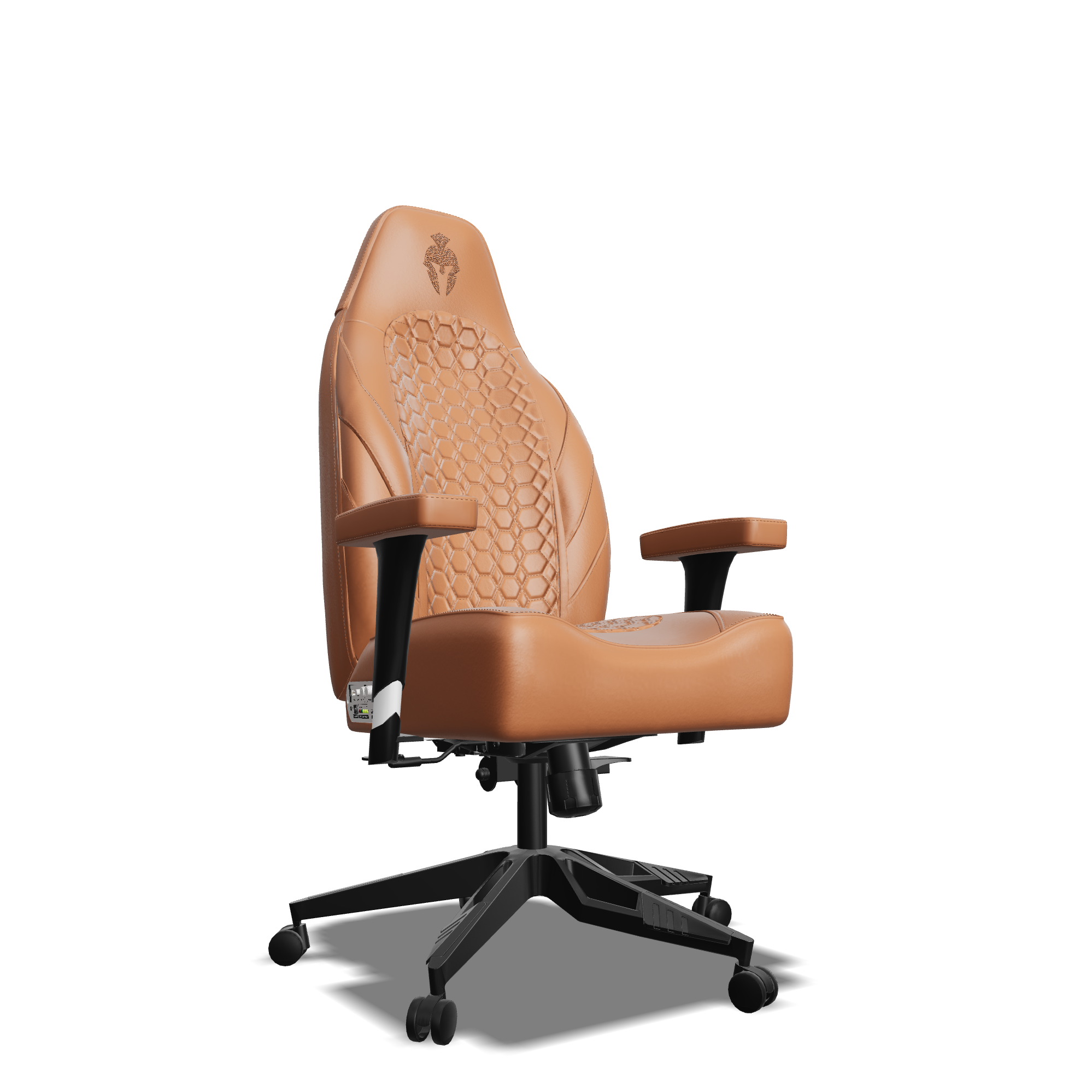 Brown on Brown Custom Haptic Feedback Gaming Chair Side View