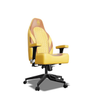 Brown and Yellow Custom Haptic Feedback Gaming Chair Side View