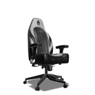 Grey and Black Custom Haptic Feedback Gaming Chair Side View