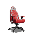 Grey and Red  Custom Haptic Feedback Gaming Chair Side View