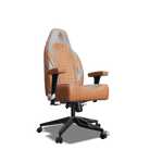 Grey and Brown Custom Haptic Feedback Gaming Chair Side View