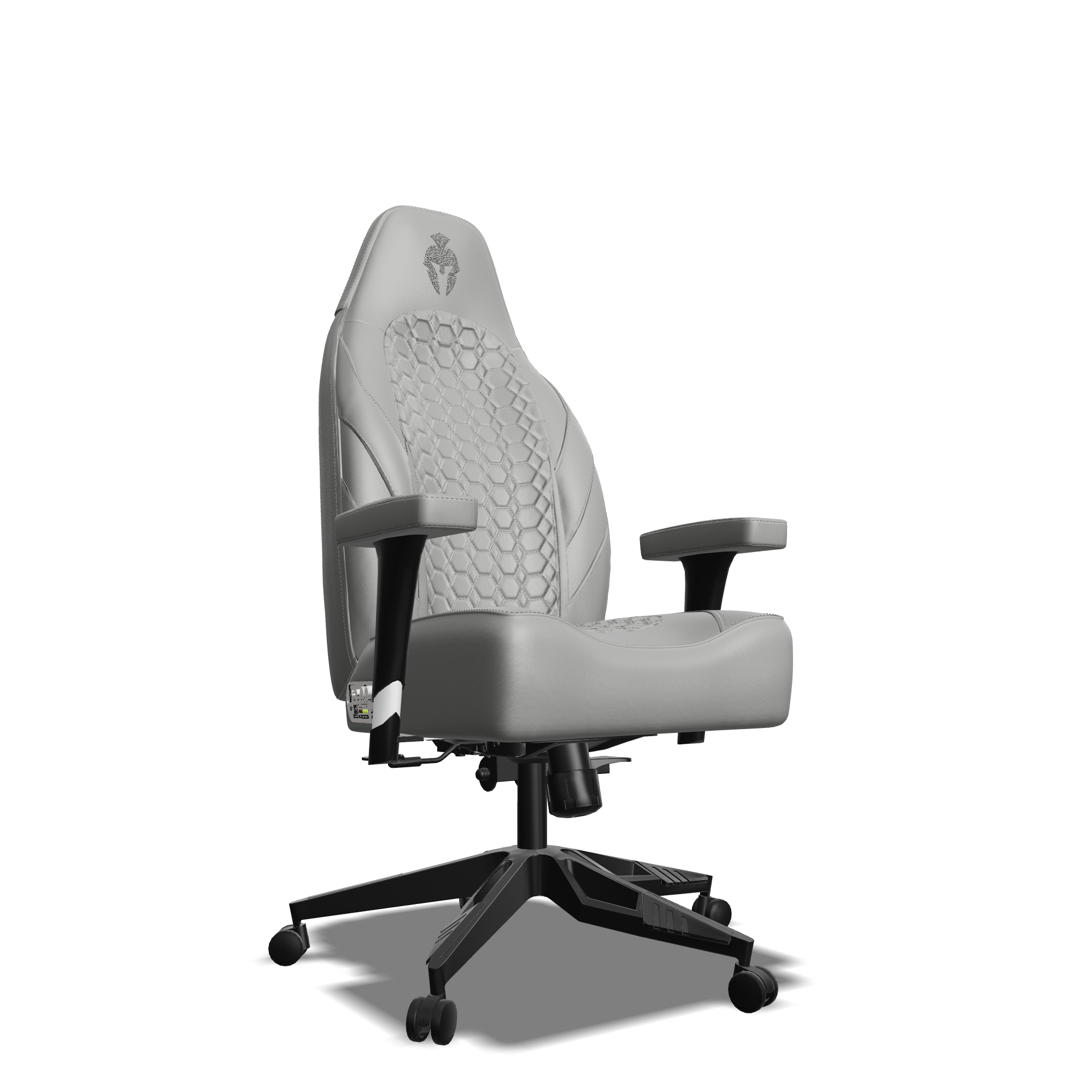 Grey on Grey Custom Haptic Feedback Gaming Chair Side View