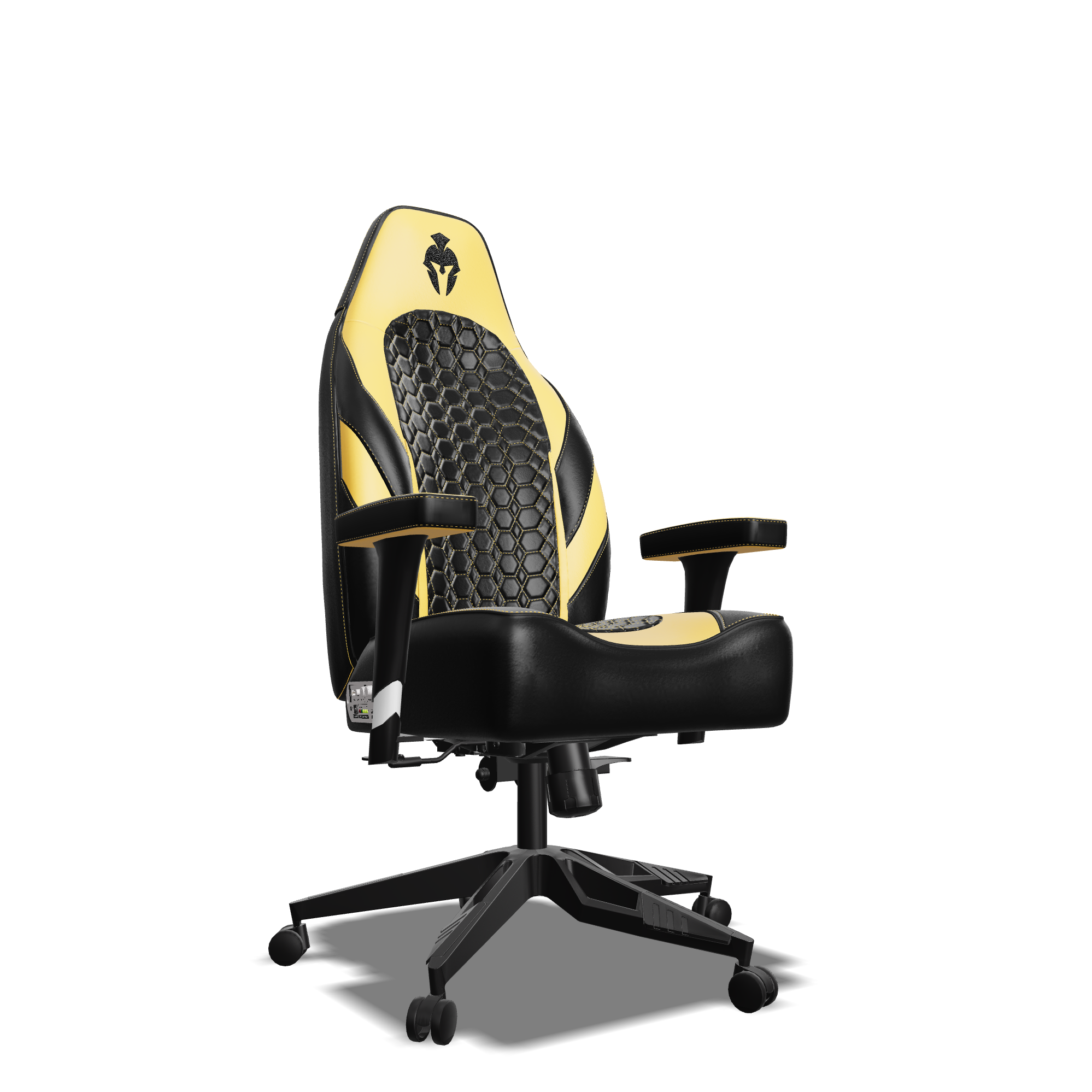 Yellow and Black Custom Haptic Feedback Gaming Chair Side View