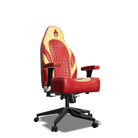 Yellow and Red Custom Haptic Feedback Gaming Chair Side View