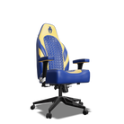 Yellow and Blue Custom Haptic Feedback Gaming Chair Side View