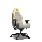 Yellow and Grey Custom Haptic Feedback Gaming Chair Side View