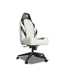 Black and White Custom Haptic Feedback Gaming Chair Side View No Armrest