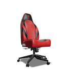 Black and Red Custom Haptic Feedback Gaming Chair Side View No Armrest