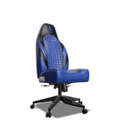 Black and Blue Custom Haptic Feedback Gaming Chair Side View No Armrest