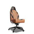 Black and Brown Custom Haptic Feedback Gaming Chair Side View No Armrest