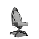 Black and Grey Custom Haptic Feedback Gaming Chair Side View No Armrest