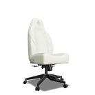 White on White Custom Haptic Feedback Gaming Chair Side View No Armrest