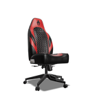 Red & Black Custom Haptic Feedback Gaming Chair Side View No Armrest