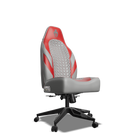 Red & Grey Custom Haptic Feedback Gaming Chair Side View No Armrest