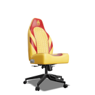 Red & Yellow Custom Haptic Feedback Gaming Chair Side View No Armrest