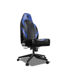 Royal Blue and Black Custom Haptic Feedback Gaming Chair Side View No Armrest