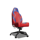 Royal blue and Red Custom Haptic Feedback Gaming Chair Side View No Armrest