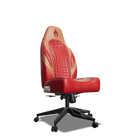 Red and Brown Custom Haptic Feedback Gaming Chair Side View No Armrest