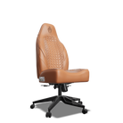 Brown and Brown Custom Haptic Feedback Gaming Chair Side View No Armrest