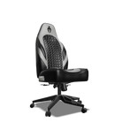 Grey and Black Custom Haptic Feedback Gaming Chair Side View No Armrest