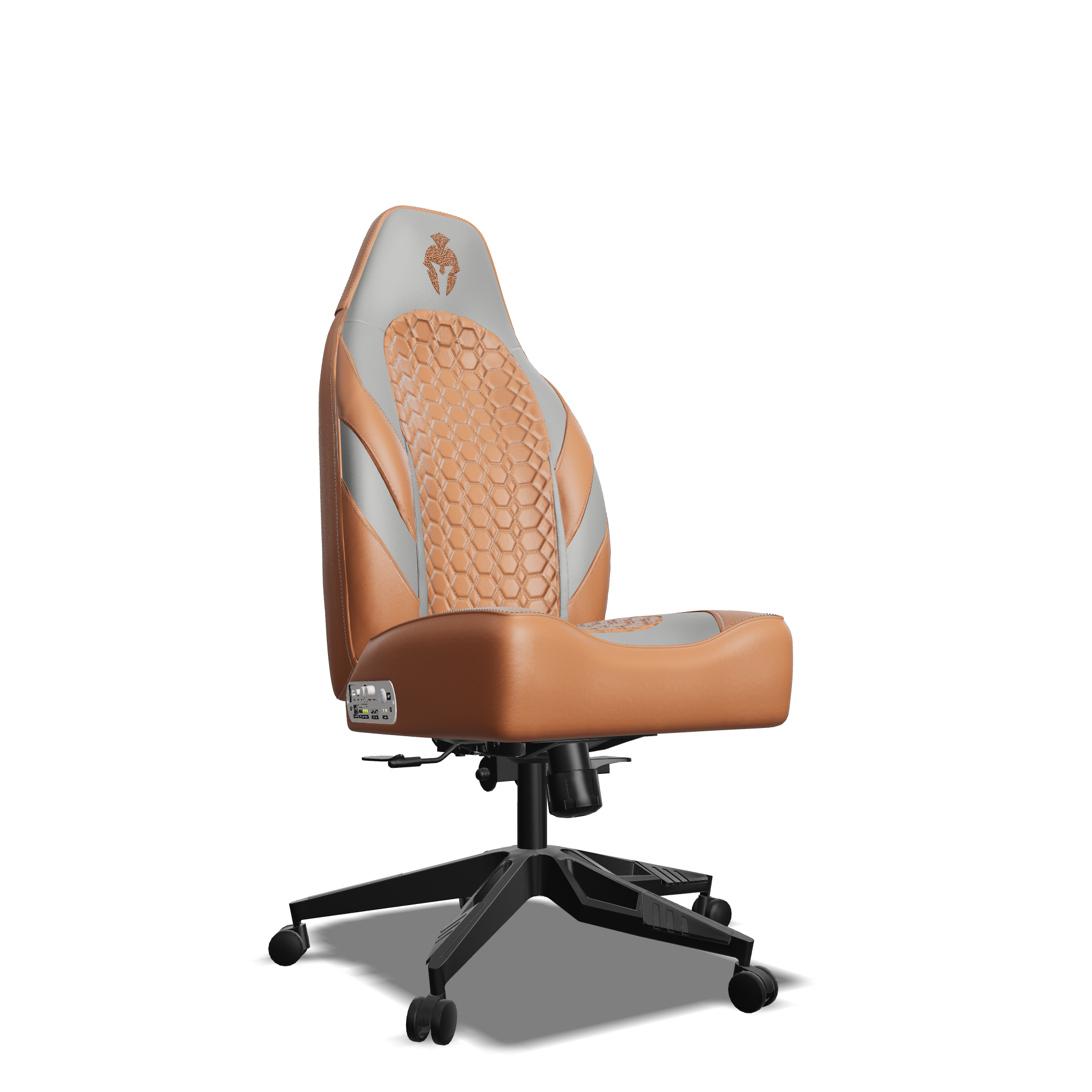 Grey and Brown Haptic Feedback Gaming Chair