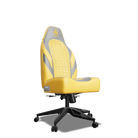 Grey and Yellow Custom Haptic Feedback Gaming Chair Side View