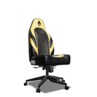 Yellow and Black Custom Haptic Feedback Gaming Chair Side View No Armrest