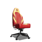 Yellow and Red Custom Haptic Feedback Gaming Chair Side View No Armrest