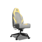 Yellow and Grey Custom Haptic Feedback Gaming Chair Side View No Armrest